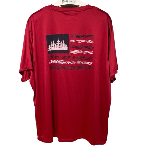 American Outdoorsmen Red Polyester Short Sleeved‎ Tee Shirt Size XXL - Picture 3 of 8